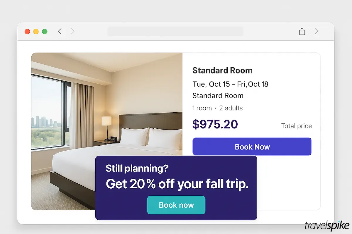 travel-retargeting-popup-booking-reengagement-offer-abandoned-cart-recovery-fall-trip-discount