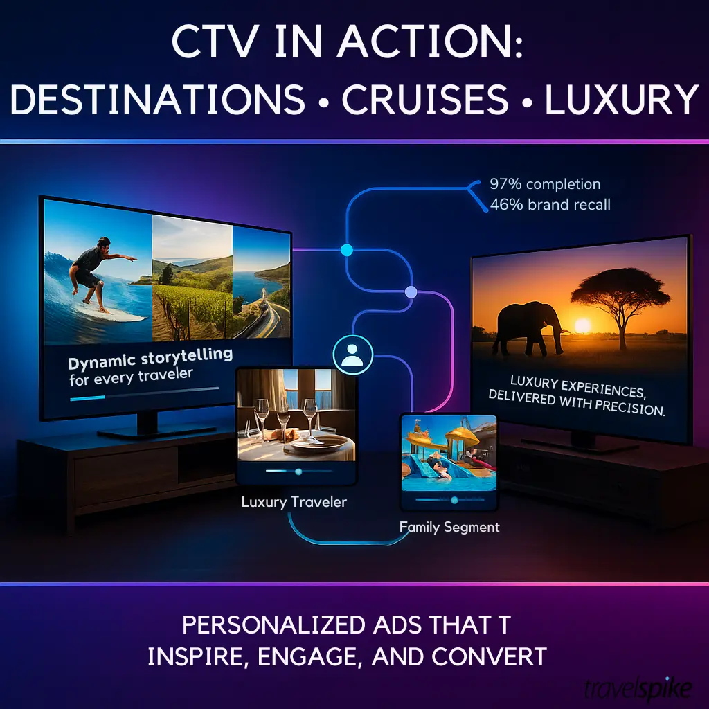 ctv-in-travel-marketing–destination-ads–cruise-marketing–luxury-travel–ai-targeting–travelspike–travelogic–connected-tv–personalized-video-ads–high-roi-campaigns