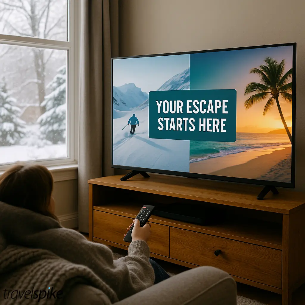 winter-travel-inspiration – CTV-travel-marketing – DMO-winter-campaigns – your-escape-starts-here – snowy-mountain-getaway – holiday-travel-behavior – travel-intent-signals – winter-wanderlust-TV-ad – cold-weather-escape-inspiration