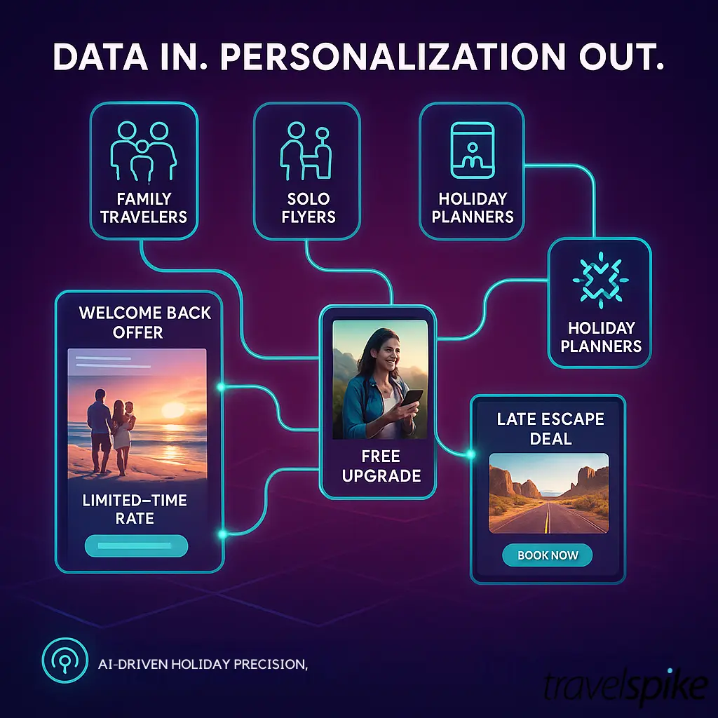 personalized-travel-marketing–first-party-data–ai-targeting–travelogic–holiday-campaigns–email-segmentation–predictive-analytics–travelspike–data-driven-ads