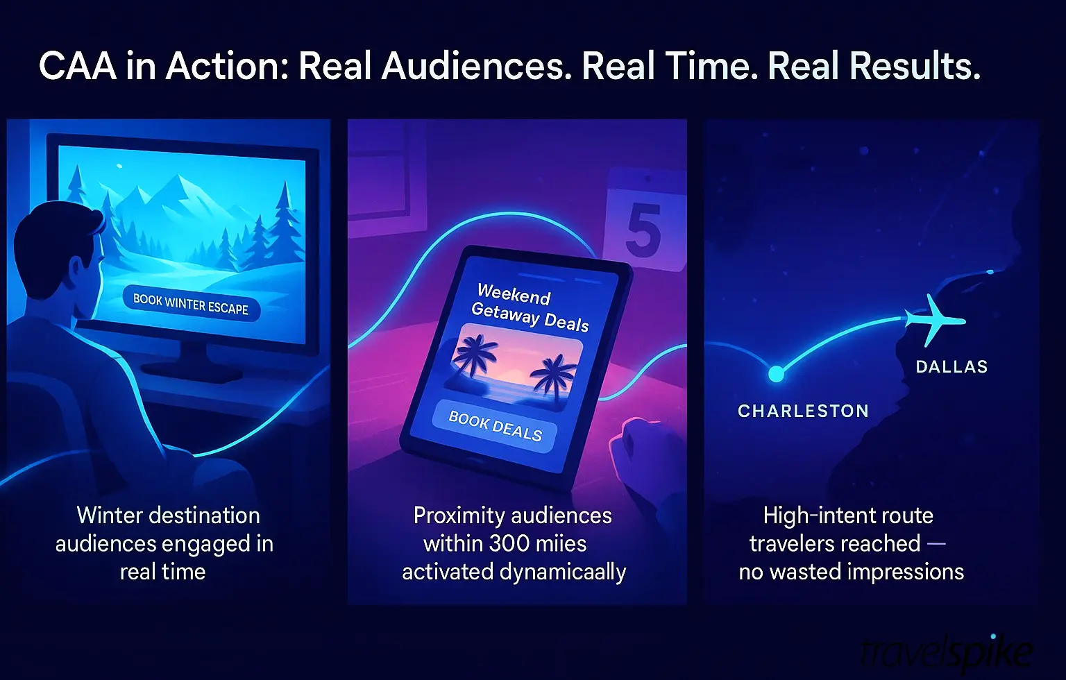 custom-audience-activation-travel-marketing – travelspike-caa-in-action – real-time-travel-audience-targeting – dmo-resort-airline-marketing-visual – ai-powered-travel-campaigns – travelogic-audience-activation – data-driven-travel-advertising – contextual-travel-media-network