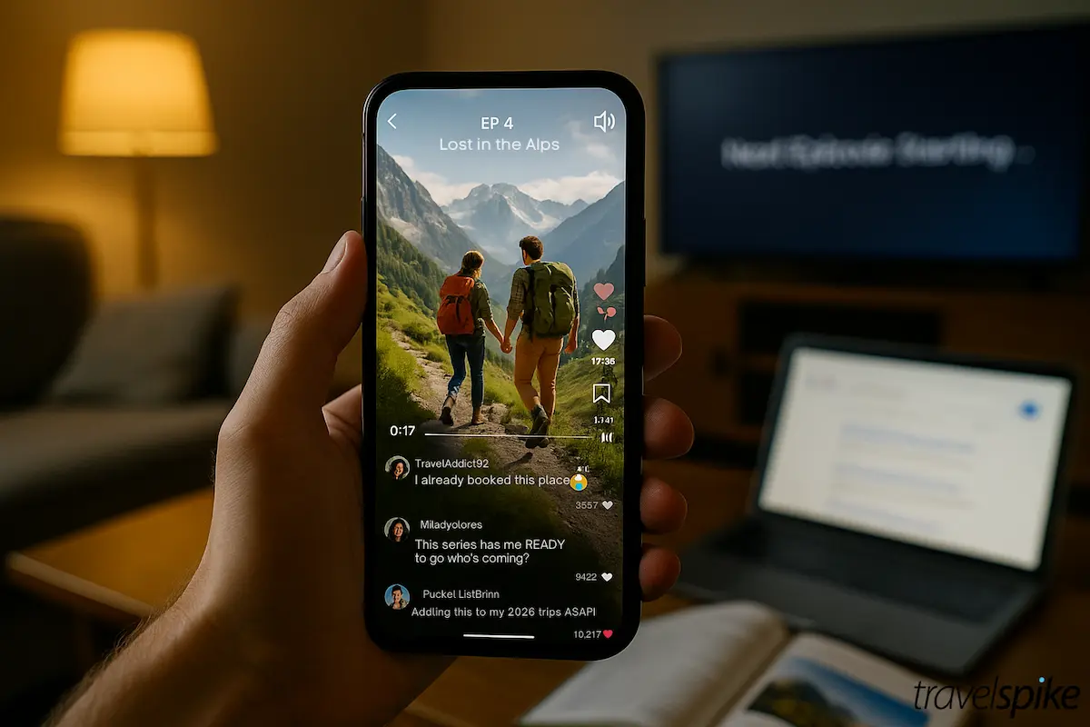 vertical-microdrama-on-phone – alpine-adventure-series – binge-worthy-travel-content – set-jetting-inspiration – fans-booking-trips – destination-inspiration-from-storytelling – travel-microseries-engagement – mobile-first-travel-entertainment – viewers-reacting-in-real-time – high-intent-travel-audiences