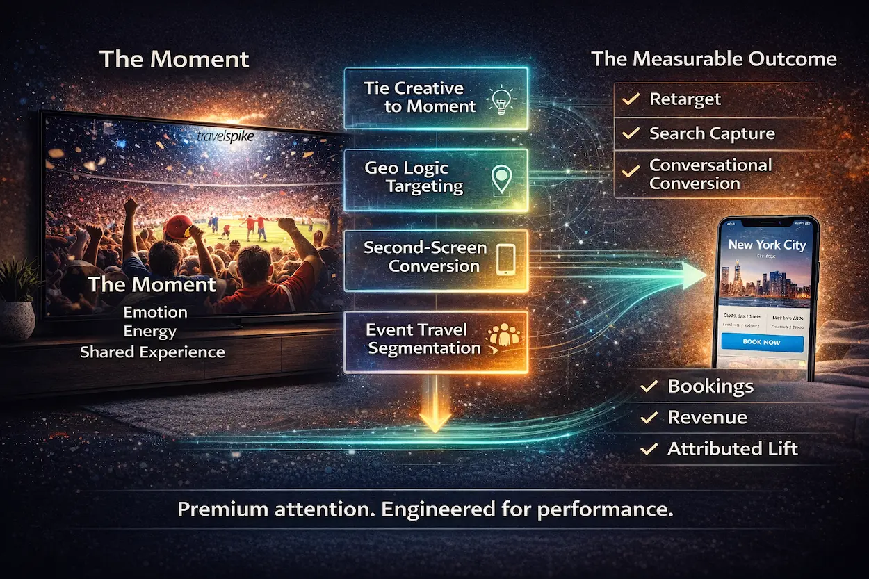 sports-ctv-performance-travel-marketing-geo-targeting-retargeting-second-screen-conversion-intent-modeling-2026