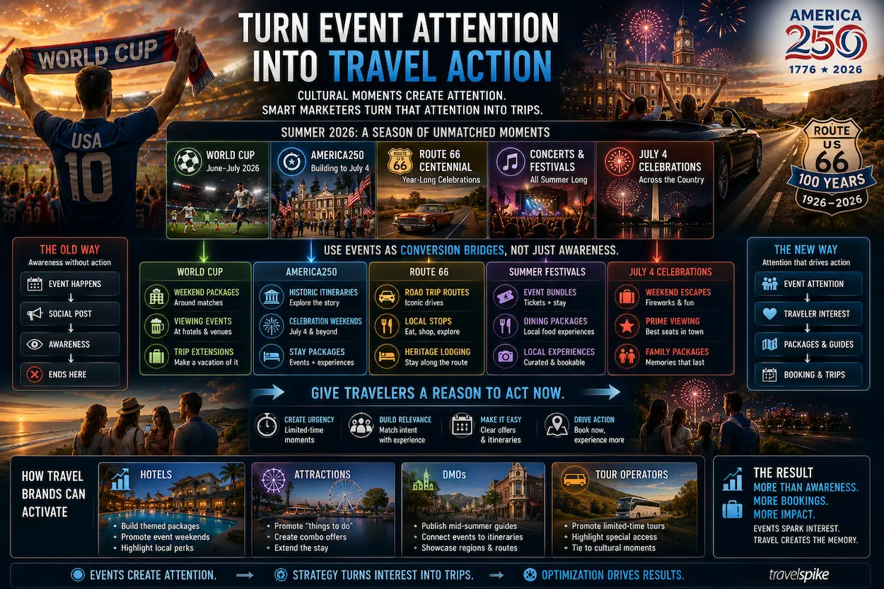 world-cup-america250-route-66-summer-events-travel-marketing-conversion-strategy-event-attention-to-booking-hotel-packages-tourism-itineraries-summer-travel-demand-2026