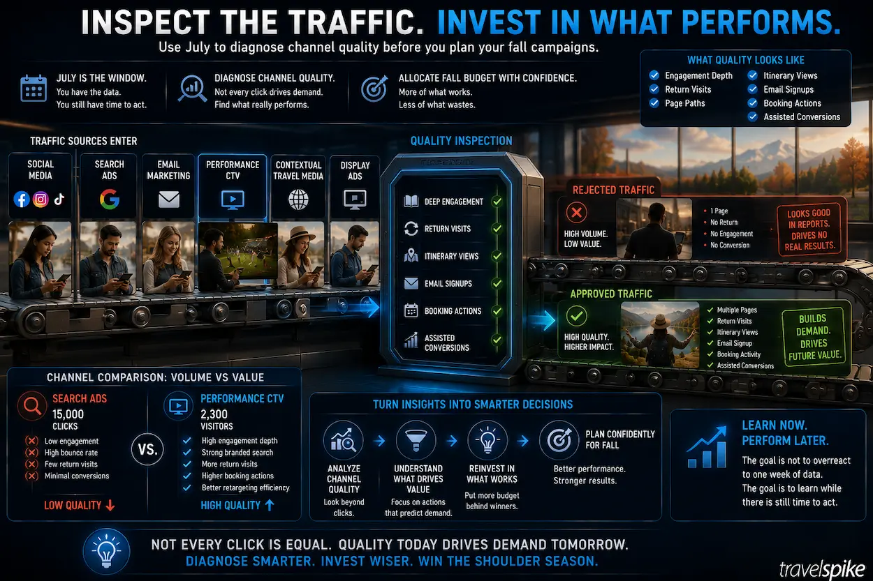 travel-marketing-channel-quality-performance-ctv-engagement-depth-return-visits-itinerary-views-assisted-conversions-budget-optimization-quality-vs-volume-summer-campaign-analysis-2026