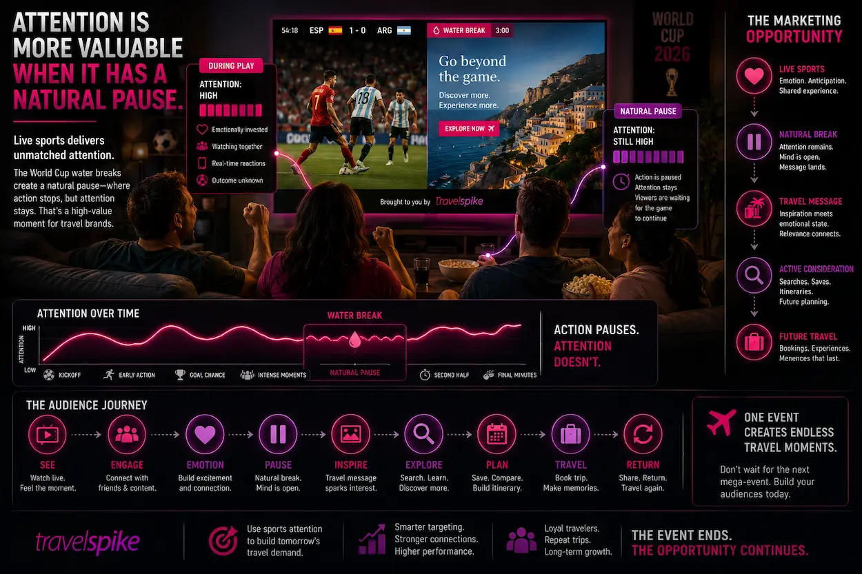 world-cup-water-break-advertising-live-sports-attention-performance-ctv-travel-advertising-natural-pause-viewer-engagement-travel-marketing-sports-viewership-2026