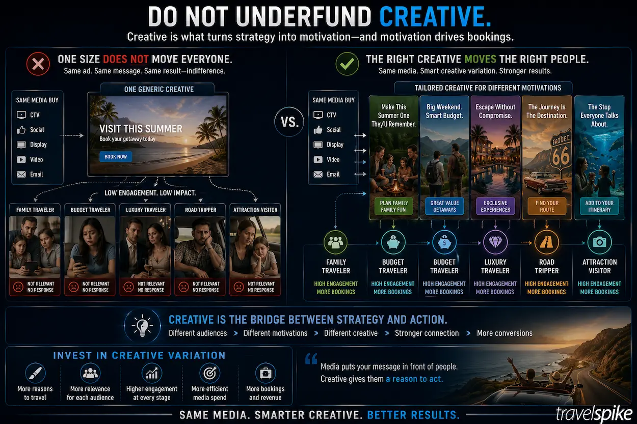 travel-marketing-creative-variation-audience-motivation-family-travel-luxury-travel-road-trip-route-66-budget-travel-personalized-advertising-media-performance-creative-strategy-2026